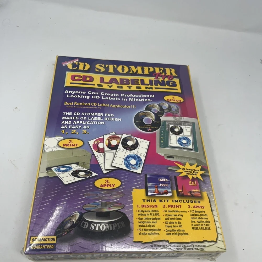 CD Stomper Pro CD DVD Labeling System 1999 New Sealed